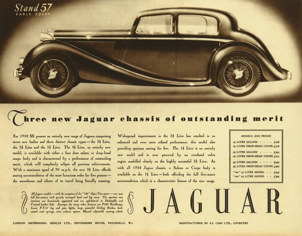 Jaguar 1938 folleto