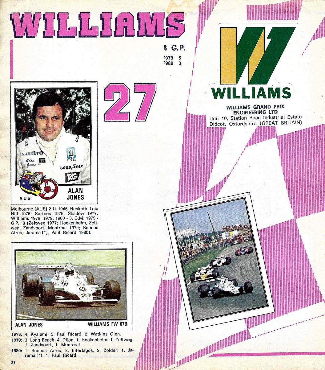 Sticker Panini F1 1980 - Didier Pironi (Équipe Ligier) - Vintage